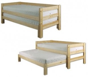 Dřevěná postel 90x200 LK134 s přistýlkou